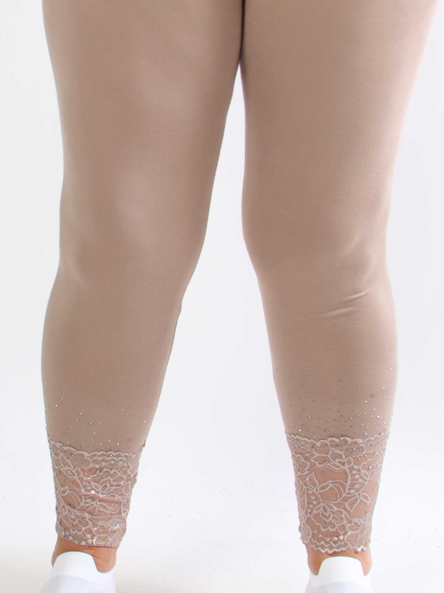 Kia - Bløde leggings i viskose med blondekant og similisten